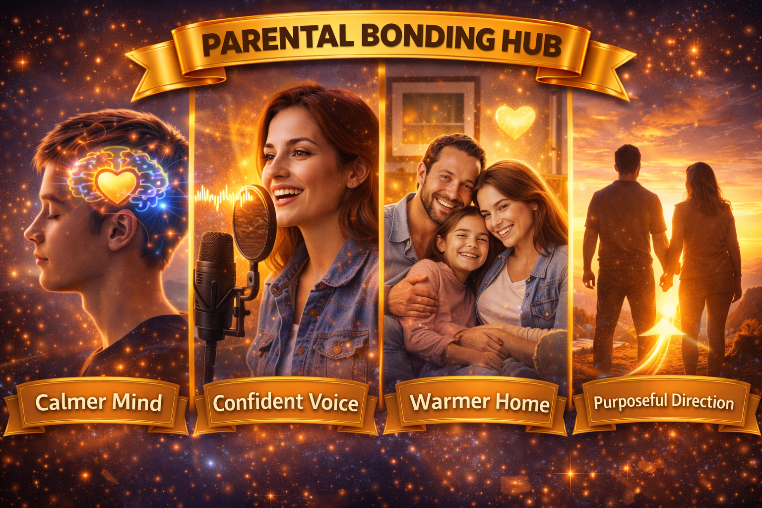 Parental Bonding Hub — Calmer Mind, Confident Voice, Warmer Home, Purposeful Direction
